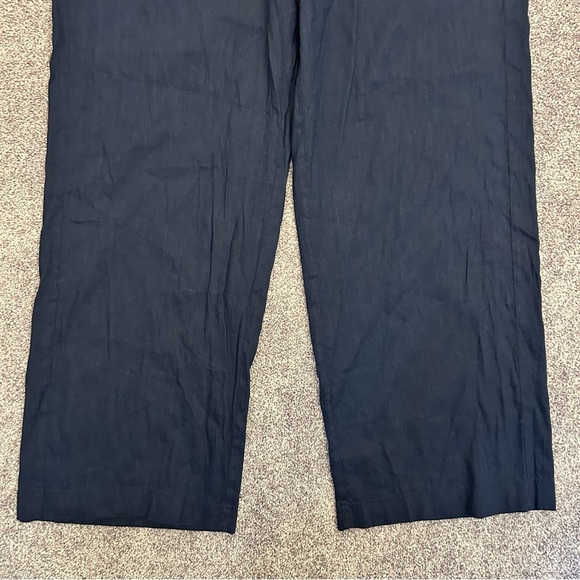 Chico's Women's Linen Wide Leg Pants Size 16 R Navy Pull On Stretch NWT $99 - Picture 5 of 16